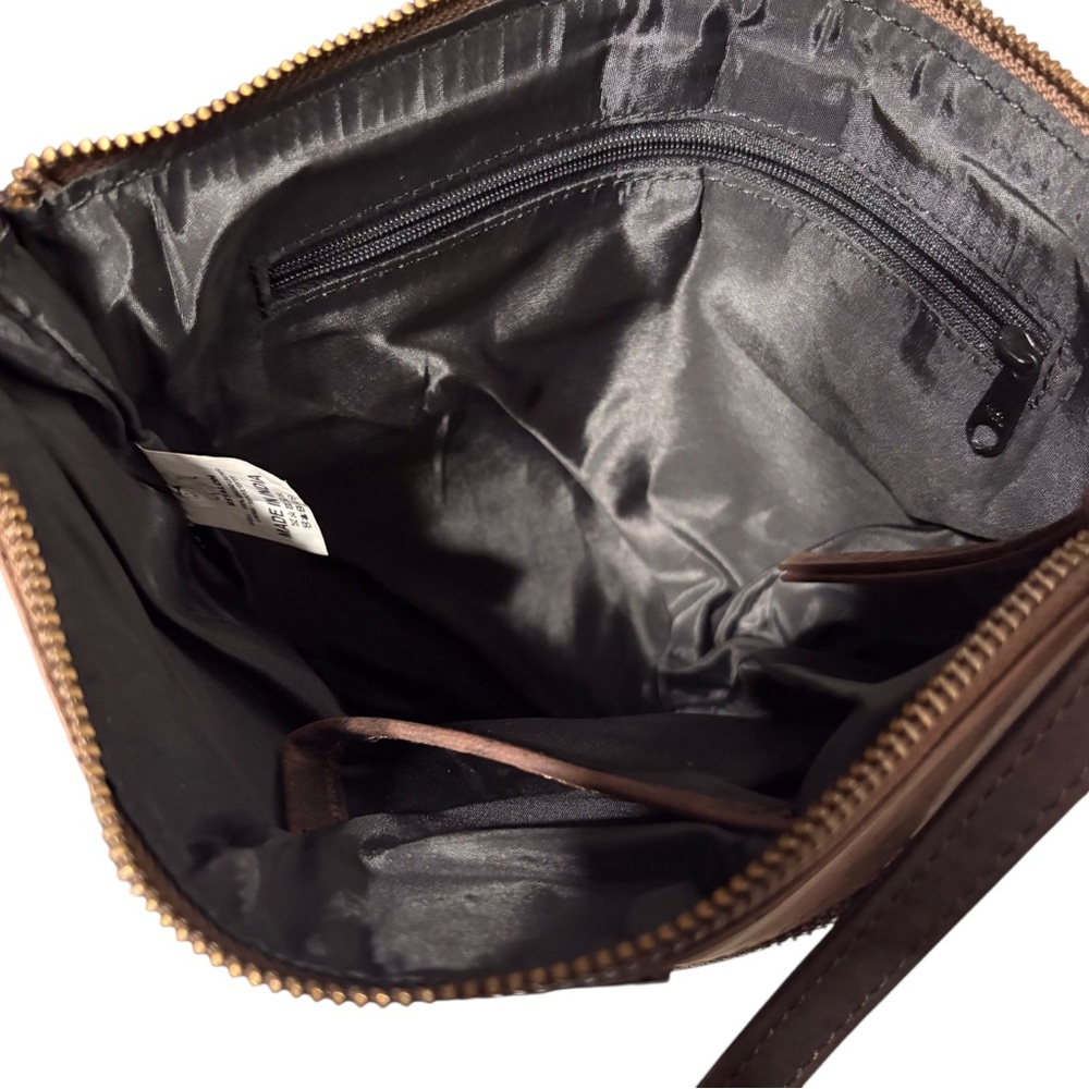 Estalon Brown Leather Crossbody Messenger Bag Purse - Picture 8 of 16